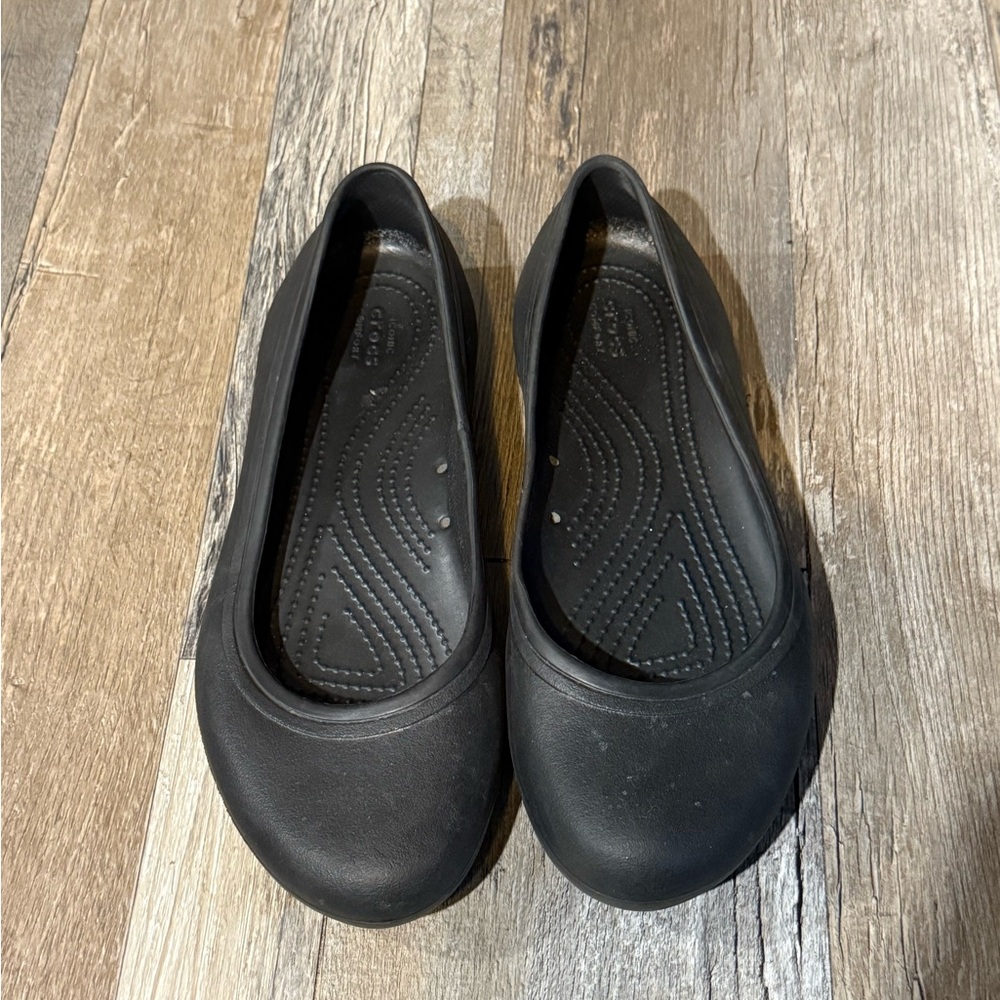 Crocs at Work Shoes Ballet Flats Women's 8 Black Casual Slip Resistant Comfort